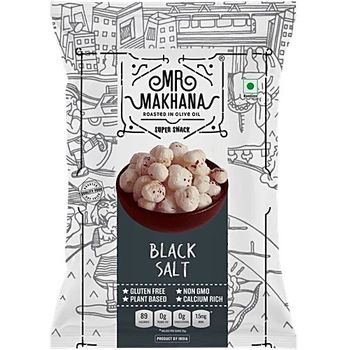 Mr Makhana Fox Nuts Black Salt Popped Lotus Seeds Roasted In Olive Oil 20g