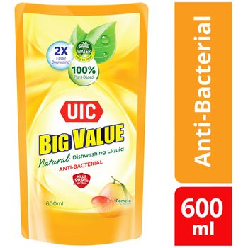 UIC Big Value Dishwashing Liquid Refill Antibacterial 600ml