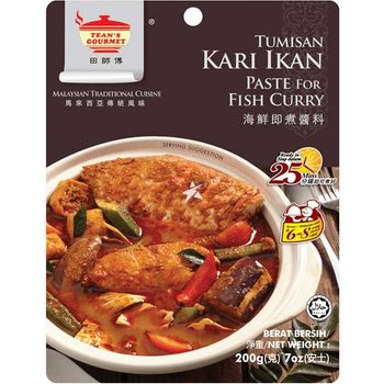 Teans Gourmet Tumisan Kari Ikan Paste For Fish Curry 200g