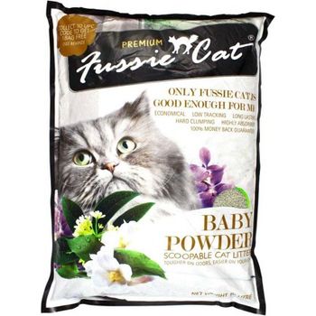 Fussie Cat Litter Baby Powder Scoopable 10l