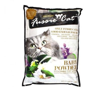 Fussie Cat Litter Baby Powder Scoopable 10l
