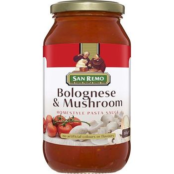 San Remo Homestyle Pasta Sauce Bolognese Mushroom 500g