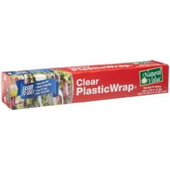 Natural Value Clear Plastic Wrap 100 Square Foot Roll