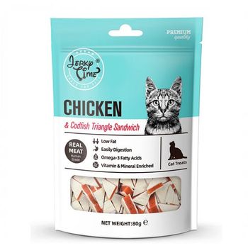 Jerky Time for Cat Chicken & Codfish Triangle Sandwich 80g