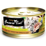 Fussie Cat Premium Tuna With Smoked Tuna In Aspic Grain-free Wet Cat Food 80g