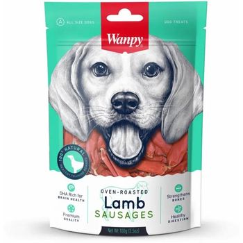 Wanpy Dog Treat Oven Roasted Lamb Sausages 100g