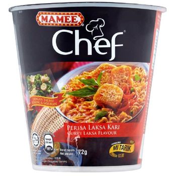 Mamee Chef Curry Laksa Flavour Instant Noodle Cup 72g
