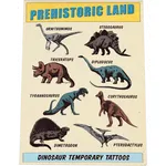 Rex London Prehistoric Land Temporary Tattoos 2 Sheets Gift For Kids