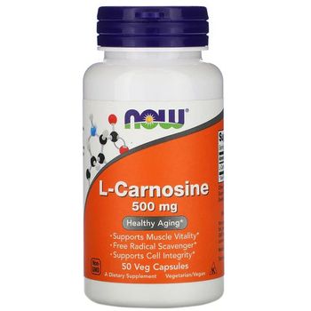 Now (Foods) - Free Radical Scavenger, L-Carnosine 500mg (50 veggie capsules)