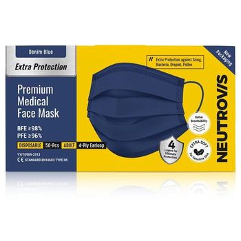 Neutrovis Extra Protection Premium 4 Ply Medical Mask Denim 200g