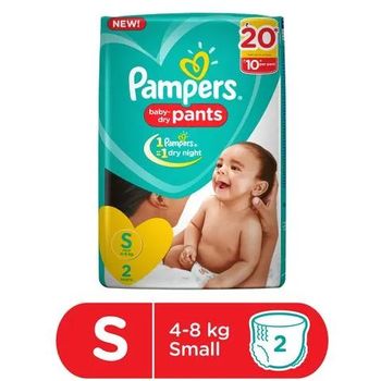 Pampers Baby-Dry Diaper Pants - (Small, 4-8 kg) 2pcs