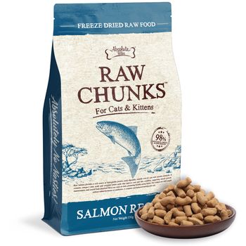 Absolute Bites Raw Chunks Freeze Dried Raw Food for Cats & Kittens – Salmon Recipe 150g