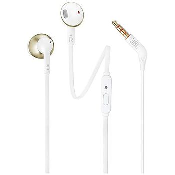 JBL Tune 205 Metal Earbud Headphones with Mic Gold