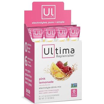 Ultima Replenisher - Electrolyte Mix, Pink Lemonade Natural Hydration (20 stickpacks)