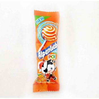 Alpenliebe Pop Cream Orange Flavour Lollipop Toffee 8g