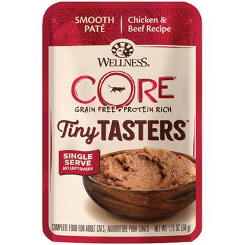 Wellness Core Tiny Tasters Chicken And Beef Pate Grain Free Adult Pouch Cat Food 50g