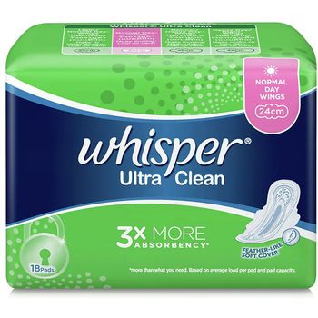Whisper Ultra Clean Sanitary Day Wings 24cm