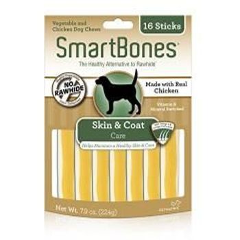 Smartbones Chicken Dog Chews Skin Coat 16 Sticks