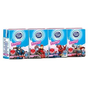 Dutch Lady Uht Milky Marvel Strawberry 4 X 125ml