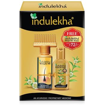 Indulekha Bringha Ayurvedic Hair Oil 100 ml, Hair Fall Control and Hair Growth with Bringharaj & Coconut Oil - Comb Applicator Bottle for Men & Women
