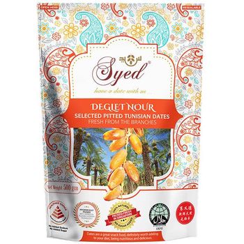 Anarkali Syed Deglet Nour Selected Pitted Tunisian Dates 500g