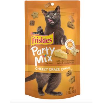 Friskies Partymix Cheezy Craze Crunch Cat Treats 60g