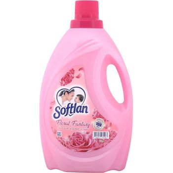 Softlan Anti Wrinkles Floral Pink Fabric Softener 3l
