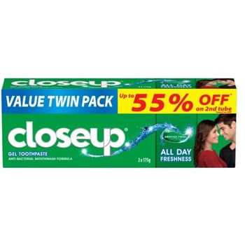 Close Up Anti Bacterial Toothpaste Menthol Fresh Value Twin Pack 2pcs 175g