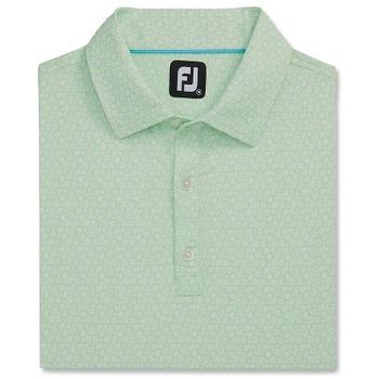 FootJoy Micro-Floral Lisle Self Collar 82057 White / Palm Green