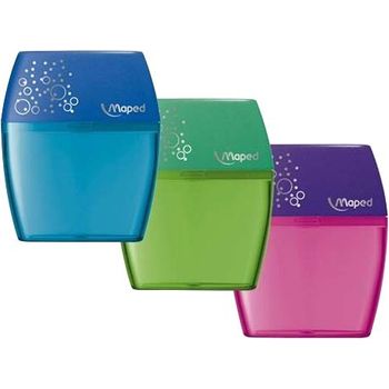 Maped 2 Hole Pencil Sharpener Assorted Colour Pack of 2