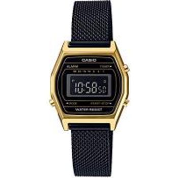 Casio La690wemb-1b Women's Vintage Youth Gold Tone Black Mesh Band Alarm Chronograph Digital Watch