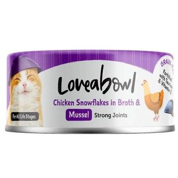 Loveabowl Cat Canned Food Chicken Snowflakes With Mussel In Broth 70g