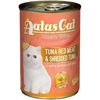 Aatas Cat Canned Food Soupy Stew Red Meat Tuna & Shredded Tuna 400g