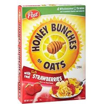Post Honey Bunches Of Oats Strawberry Breakfast Cereal 13oz Pack Of 12