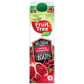 F&N Fruit Tree Fresh No Sugar Added Juice Cranberrypomegranate 1L