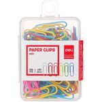 Deli Colored Paper Clips 100 Per Pack Assorted Colors 29mm
