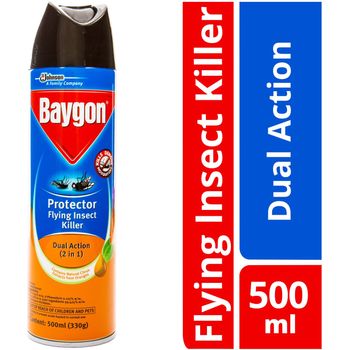 Baygon Protector Flying Insect Killer Dual Action 500ml