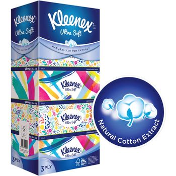 Kleenex Facial Tissue Box Floral 3ply