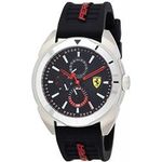 Scuderia Ferrari Men's Forza Stainless Steel Quartz Watch With Silicone Strap Black 22 model 0830546