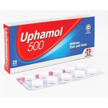 Uphamol 500 Paracetamol Relieves Pain and Fever 20s
