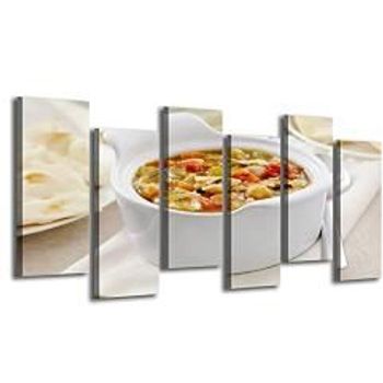 Large 6 Piece Canvas Wall Art Painting Mulligatawny Soup Modern Prints Giclee Stretched And Framed Picture For Home Living Room Office Decor