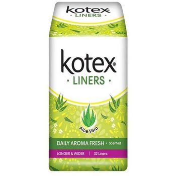 Kotex Fresh Liners Longer And Wider Aloe Vera Panty 32 Liner