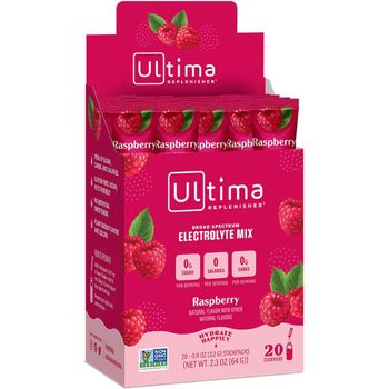 Ultima Replenisher - Electrolyte Mix, Raspberry Hydration (20 stickpacks)