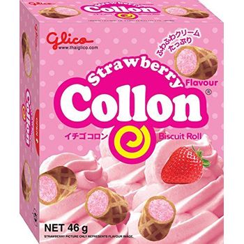 Glico Collon Strawberry Biscuit Roll 46g