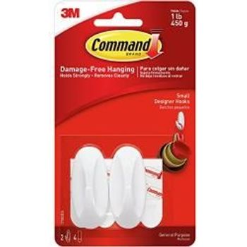 Command Strips 17082 Small Designer Hooks With Command Adhesive