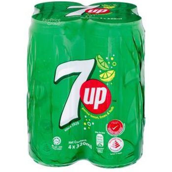 7UP Lemon and Lime Flavored Drink Can 4 x 320ml