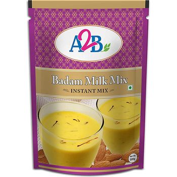A2B Badam Indian Almond Saffron Milk Mix with Real Almonds and Kesar 200g