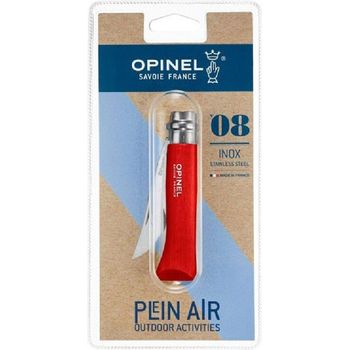 Opinel No.8 Pocket Knife Stainless Steel Red Blister