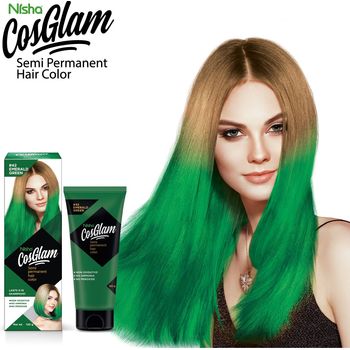 Nisha Cosglam Semi Permanent Hair Color 42 Emerald Green 120g