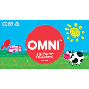 Omni Poster Colour Paint Set 12cc Tube 12 Colours